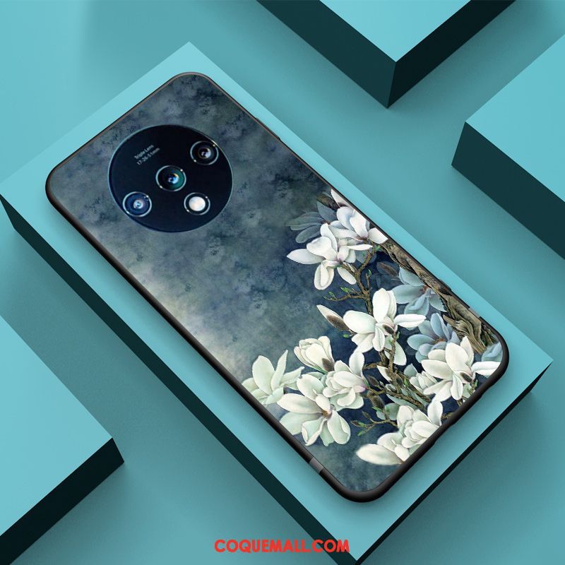 Étui Oneplus 7t Créatif Noir Gaufrage, Coque Oneplus 7t Style Chinois Vent