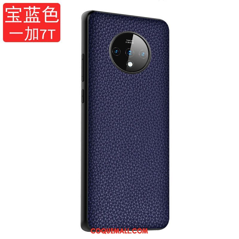 Étui Oneplus 7t Cuir Véritable Tout Compris Noir, Coque Oneplus 7t Protection Incassable