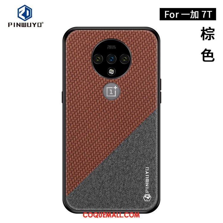 Étui Oneplus 7t Modèle Fleurie Incassable Tout Compris, Coque Oneplus 7t Bleu Antidérapant