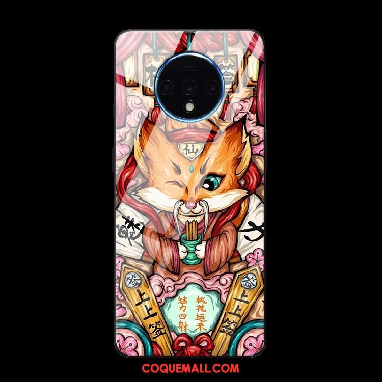 Étui Oneplus 7t Personnalisé Rouge Verre, Coque Oneplus 7t Téléphone Portable Rat