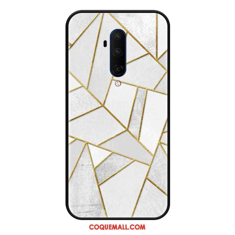 Étui Oneplus 7t Pro Créatif Délavé En Daim Personnalité, Coque Oneplus 7t Pro Géométrie Protection