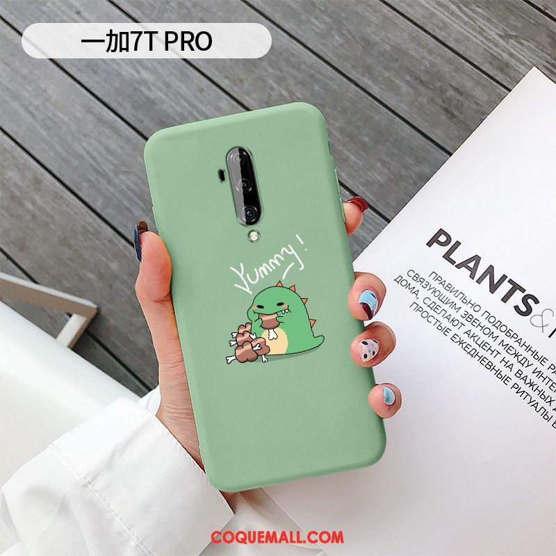 Étui Oneplus 7t Pro Dragon Téléphone Portable Dessin Animé, Coque Oneplus 7t Pro Vert Incassable