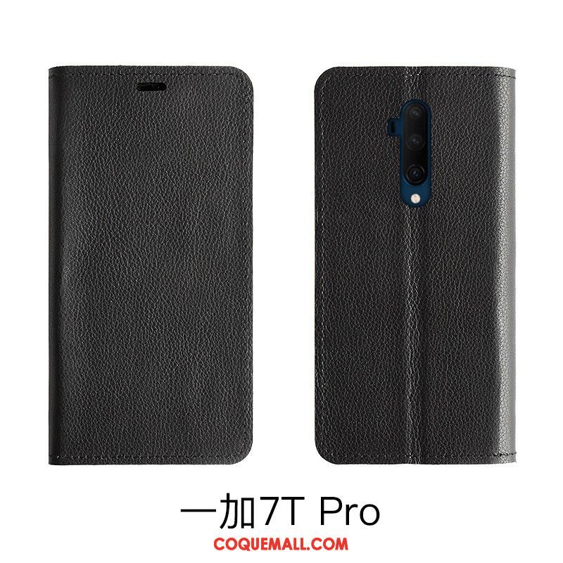 Étui Oneplus 7t Pro Incassable Cuir Véritable Téléphone Portable, Coque Oneplus 7t Pro Tout Compris Bovins Braun