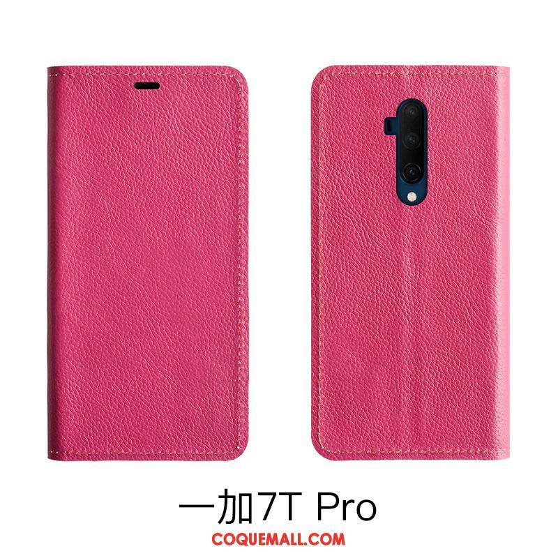 Étui Oneplus 7t Pro Incassable Cuir Véritable Téléphone Portable, Coque Oneplus 7t Pro Tout Compris Bovins Braun