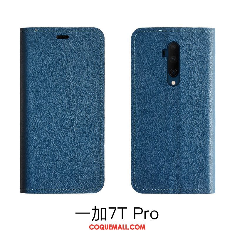 Étui Oneplus 7t Pro Incassable Cuir Véritable Téléphone Portable, Coque Oneplus 7t Pro Tout Compris Bovins Braun