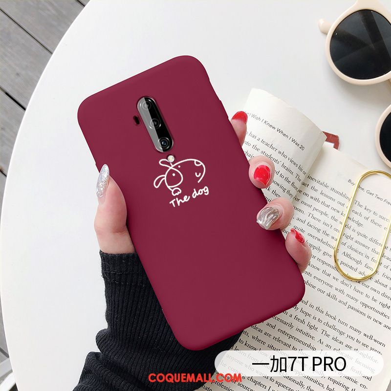 Étui Oneplus 7t Pro Personnalité Créatif Très Mince, Coque Oneplus 7t Pro Net Rouge Protection