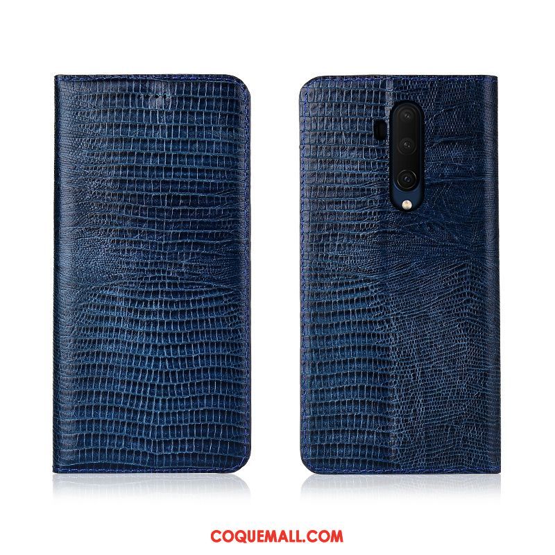 Étui Oneplus 7t Pro Protection Clamshell Fluide Doux, Coque Oneplus 7t Pro Incassable Cuir Véritable Braun