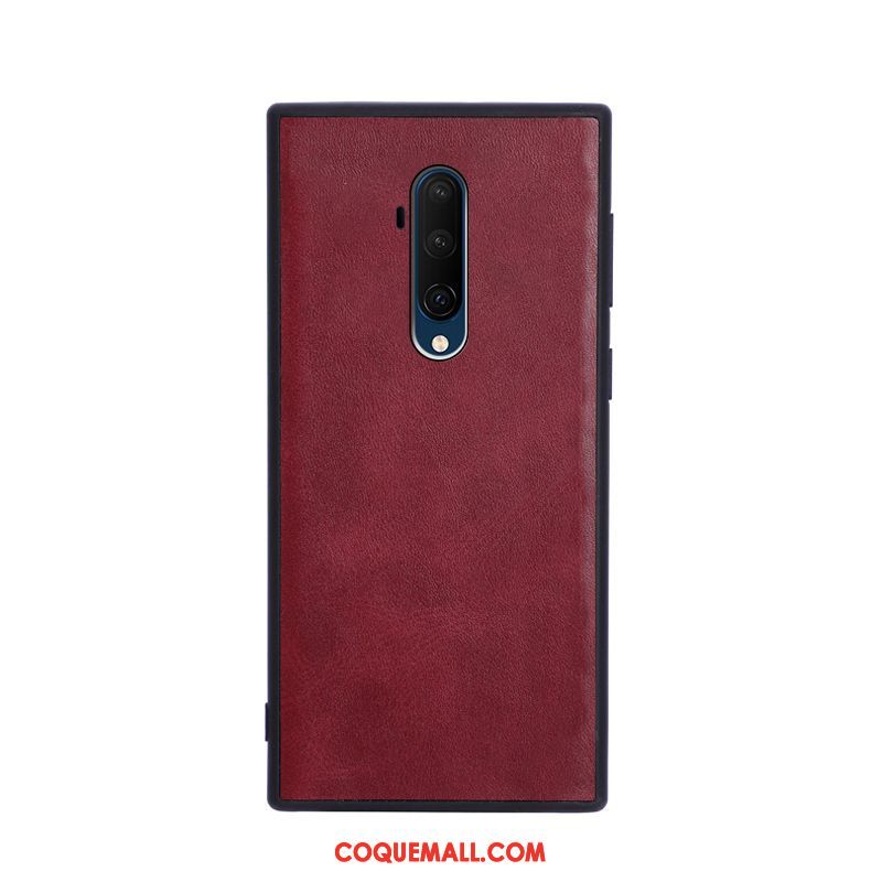 Étui Oneplus 7t Pro Protection Rouge Tout Compris, Coque Oneplus 7t Pro Vintage Simple