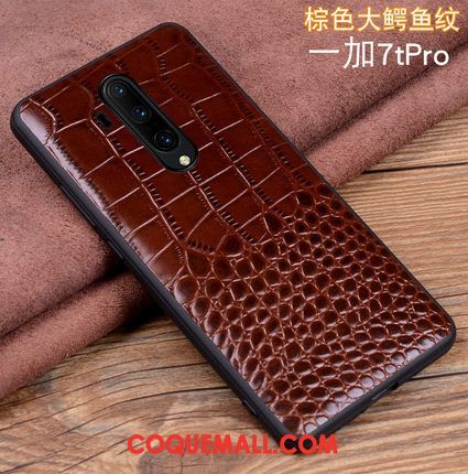 Étui Oneplus 7t Pro Protection Très Mince Cuir Véritable, Coque Oneplus 7t Pro En Cuir Téléphone Portable Braun