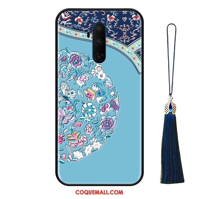 Étui Oneplus 7t Pro Silicone Luxe Protection, Coque Oneplus 7t Pro À Franges Bleu