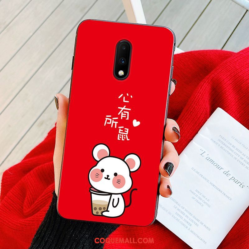 Étui Oneplus 7t Protection Rouge Nouveau, Coque Oneplus 7t Rat Incassable