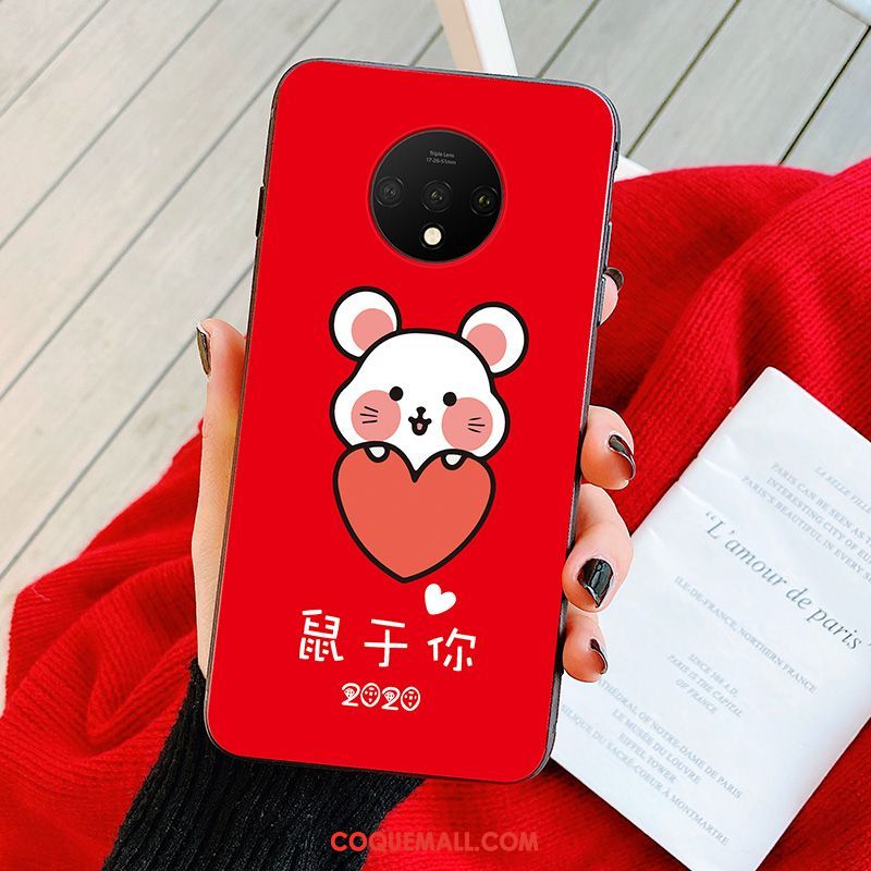 Étui Oneplus 7t Protection Rouge Nouveau, Coque Oneplus 7t Rat Incassable