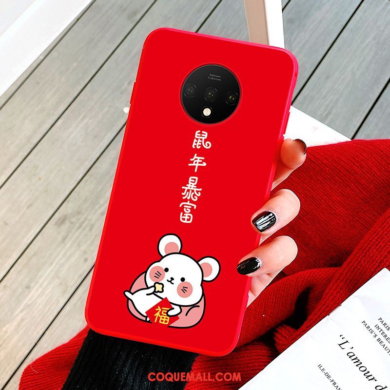 Étui Oneplus 7t Protection Rouge Nouveau, Coque Oneplus 7t Rat Incassable