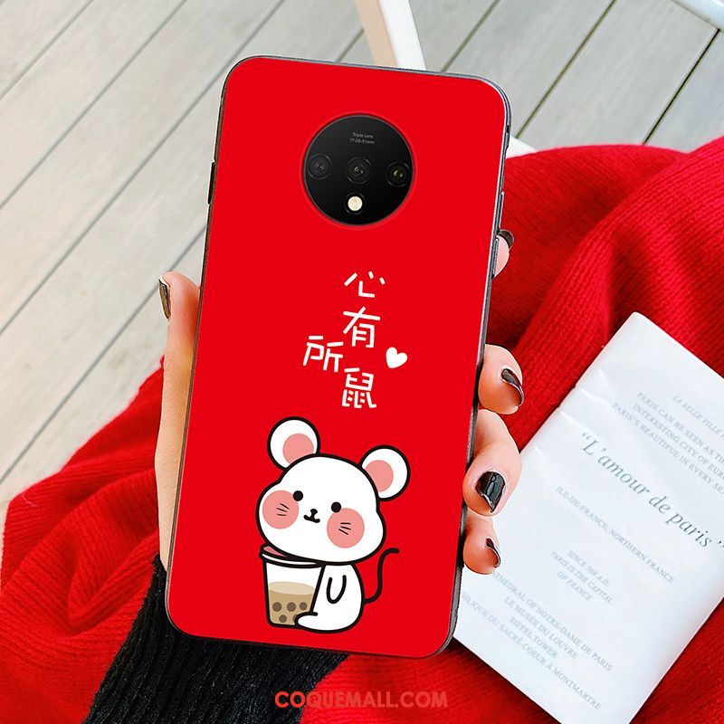 Étui Oneplus 7t Protection Rouge Nouveau, Coque Oneplus 7t Rat Incassable