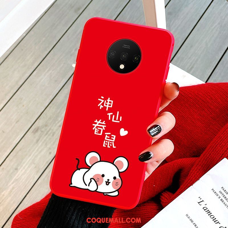 Étui Oneplus 7t Protection Rouge Nouveau, Coque Oneplus 7t Rat Incassable