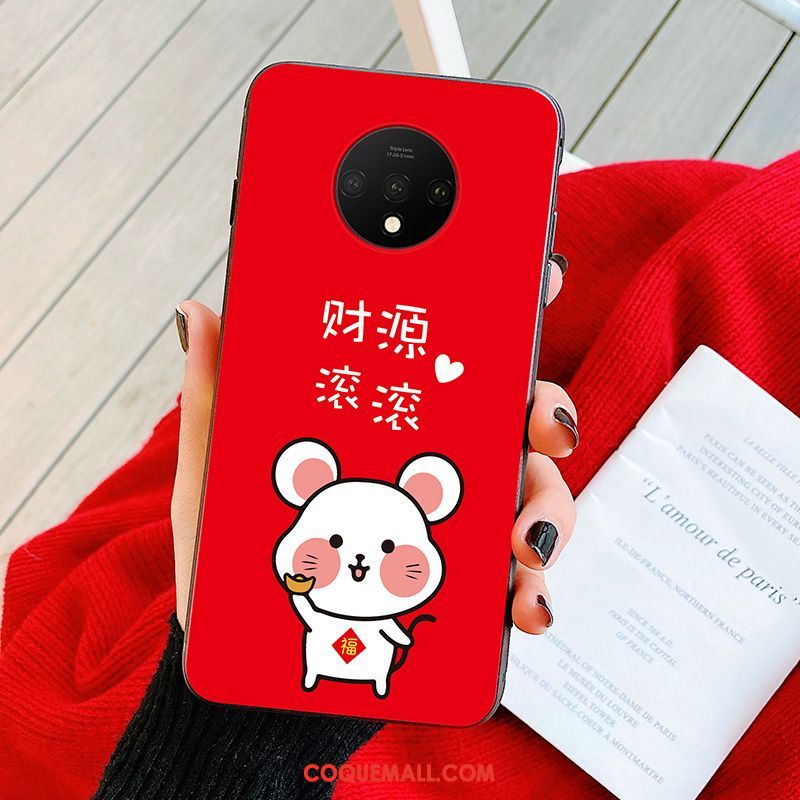 Étui Oneplus 7t Protection Rouge Nouveau, Coque Oneplus 7t Rat Incassable