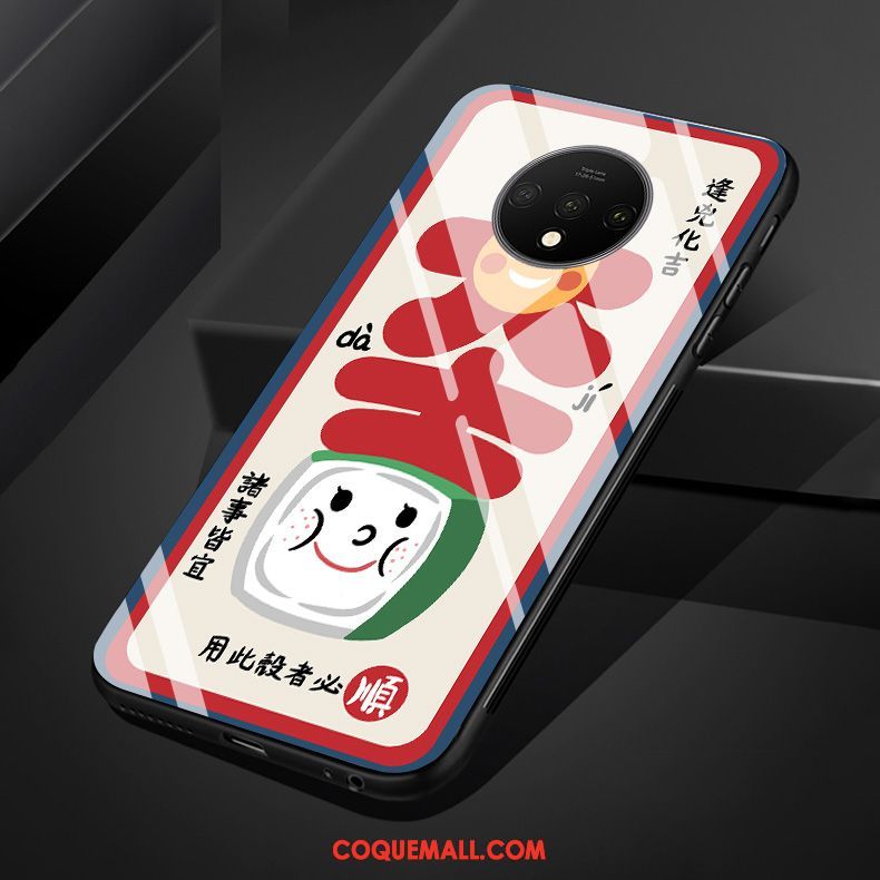 Étui Oneplus 7t Rat Silicone Verre, Coque Oneplus 7t Grand Rouge