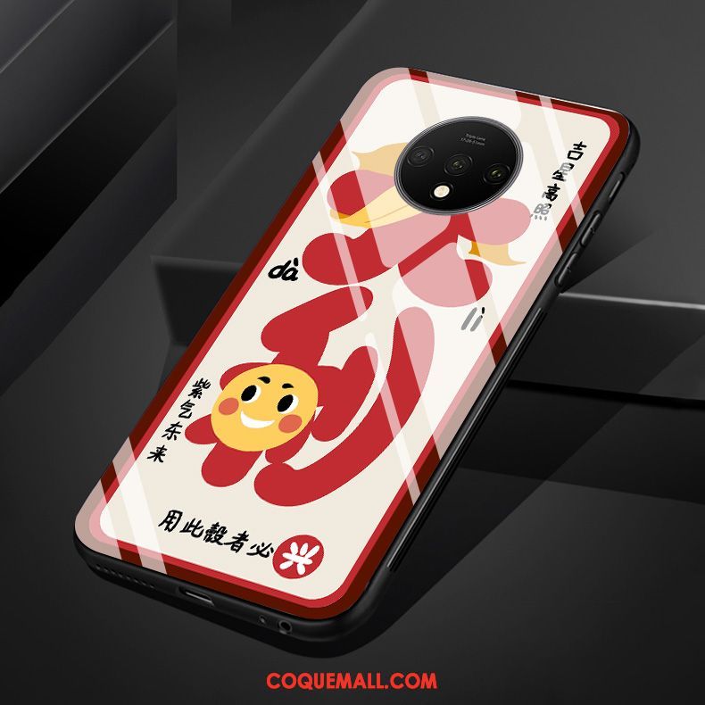 Étui Oneplus 7t Rat Silicone Verre, Coque Oneplus 7t Grand Rouge