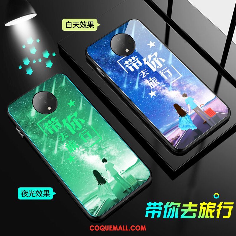 Étui Oneplus 7t Silicone Protection Lumineuses, Coque Oneplus 7t Personnalité Bleu