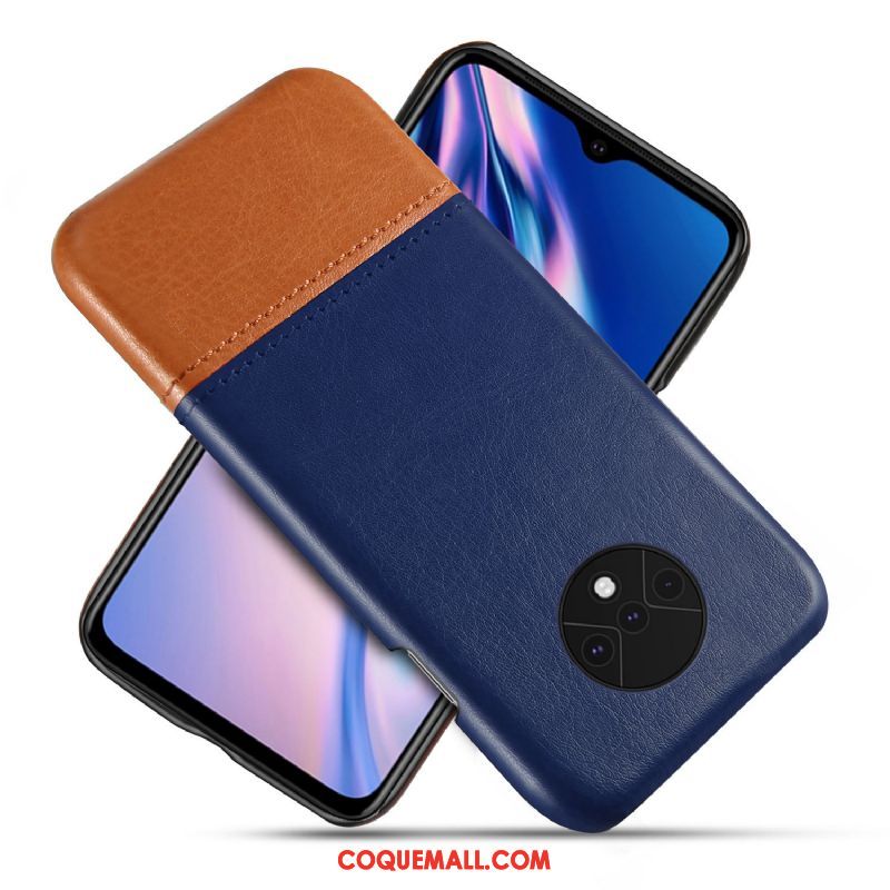 Étui Oneplus 7t Tendance Cuir Couture Couleurs, Coque Oneplus 7t Téléphone Portable Qualité