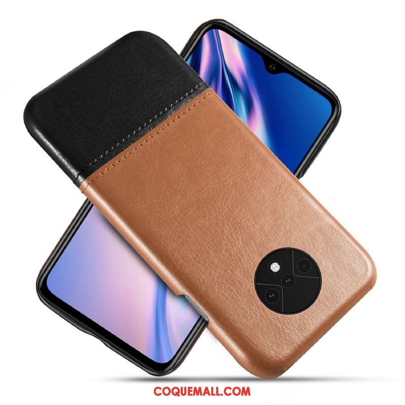 Étui Oneplus 7t Tendance Cuir Couture Couleurs, Coque Oneplus 7t Téléphone Portable Qualité