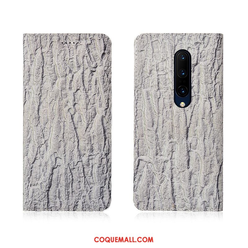 Étui Oneplus 8 Cuir Véritable Clamshell Arbres, Coque Oneplus 8 Téléphone Portable Incassable