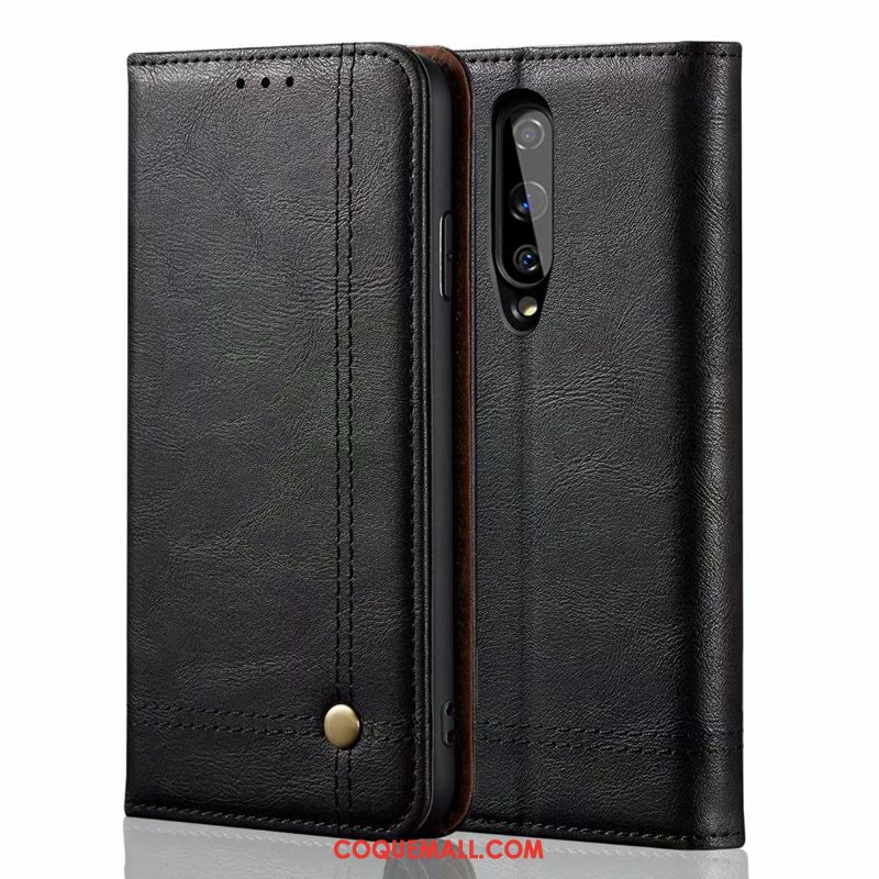 Étui Oneplus 8 Magnétisme Business Noir, Coque Oneplus 8 En Cuir Border