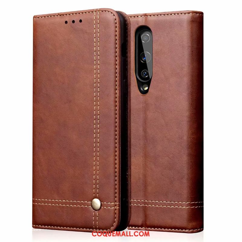 Étui Oneplus 8 Magnétisme Business Noir, Coque Oneplus 8 En Cuir Border