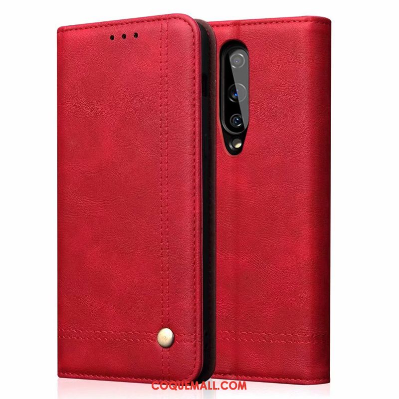 Étui Oneplus 8 Magnétisme Business Noir, Coque Oneplus 8 En Cuir Border