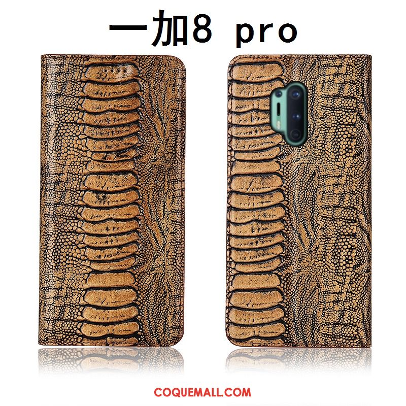 Étui Oneplus 8 Pro Cuir Véritable Incassable Téléphone Portable, Coque Oneplus 8 Pro Silicone Clamshell Braun