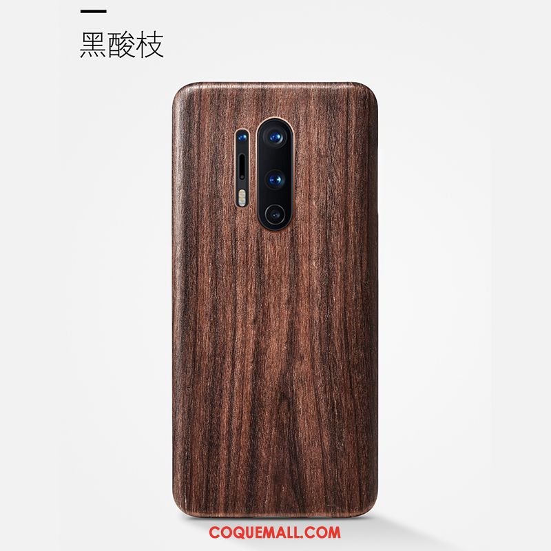 Étui Oneplus 8 Pro Incassable Noir Bois, Coque Oneplus 8 Pro En Bois Tout Compris