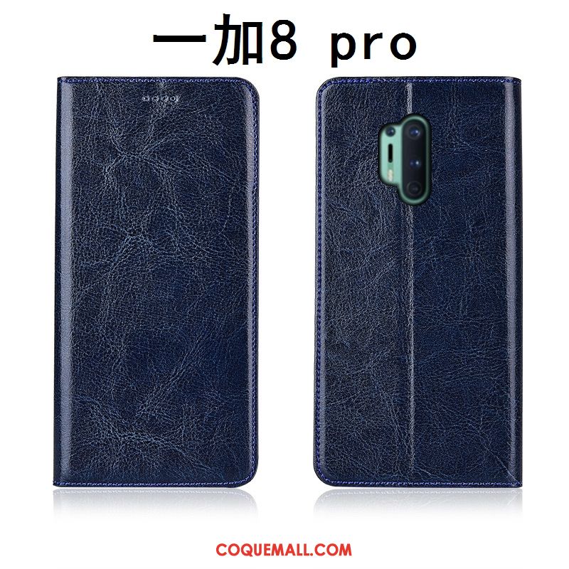 Étui Oneplus 8 Pro Modèle Fleurie Cuir Véritable Clamshell, Coque Oneplus 8 Pro Téléphone Portable Fluide Doux Braun