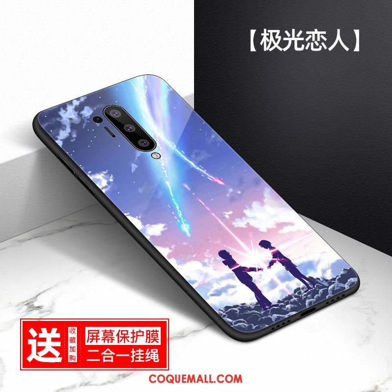 Étui Oneplus 8 Pro Verre Trempé Personnalisé Cœur, Coque Oneplus 8 Pro Personnalité Mode