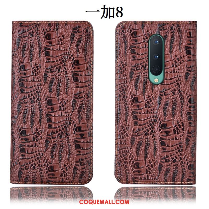 Étui Oneplus 8 Protection Bleu Tout Compris, Coque Oneplus 8 Crocodile Téléphone Portable