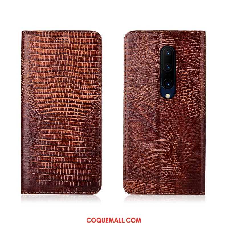 Étui Oneplus 8 Protection Cuir Véritable Fluide Doux, Coque Oneplus 8 Téléphone Portable En Cuir