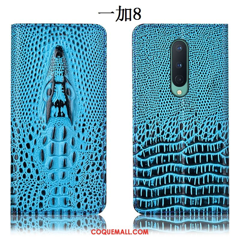 Étui Oneplus 8 Téléphone Portable Crocodile Protection, Coque Oneplus 8 En Cuir Incassable