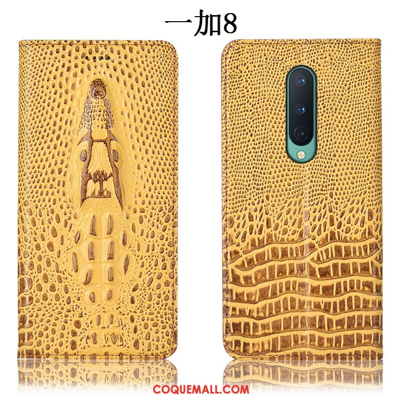 Étui Oneplus 8 Téléphone Portable Crocodile Protection, Coque Oneplus 8 En Cuir Incassable