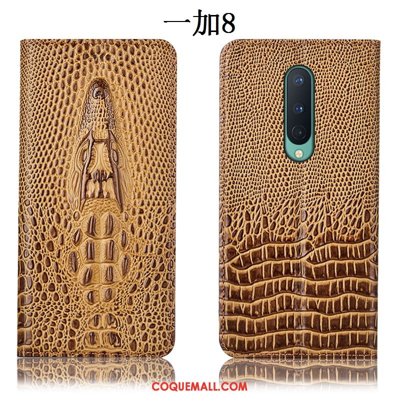 Étui Oneplus 8 Téléphone Portable Crocodile Protection, Coque Oneplus 8 En Cuir Incassable