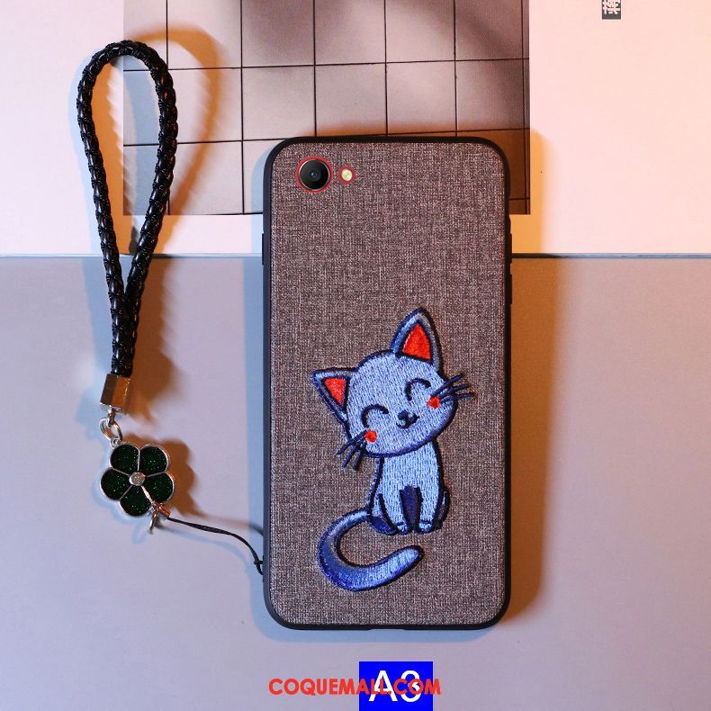 Étui Oppo A3 Dessin Animé Silicone Broderie, Coque Oppo A3 Tout Compris Téléphone Portable Braun