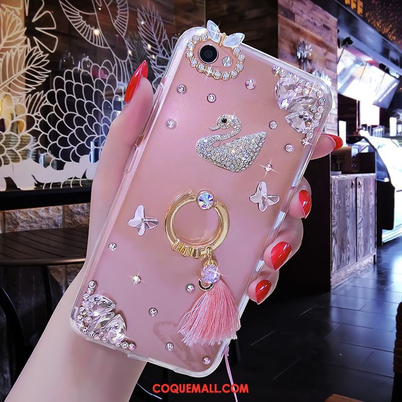 Étui Oppo A3 Rose Fluide Doux Luxe, Coque Oppo A3 Téléphone Portable Strass