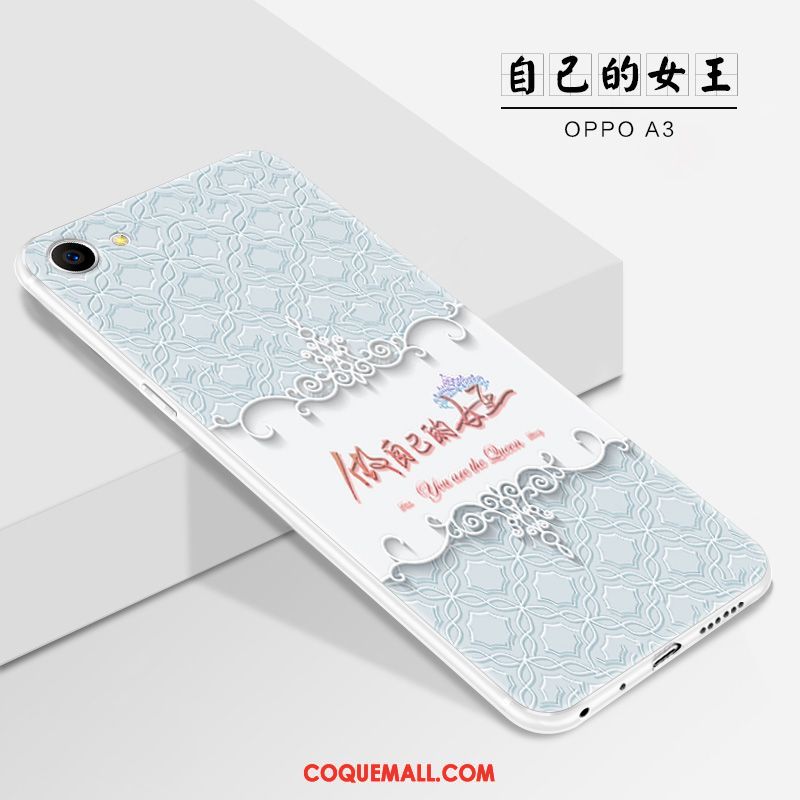 Étui Oppo A3 Silicone Blanc Dessin Animé, Coque Oppo A3 Délavé En Daim Protection