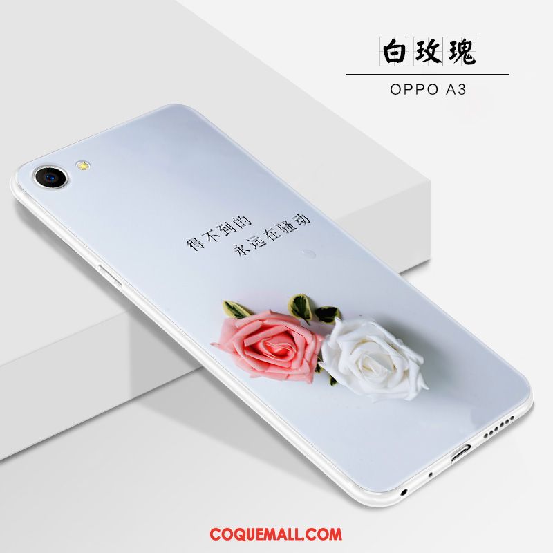 Étui Oppo A3 Silicone Blanc Dessin Animé, Coque Oppo A3 Délavé En Daim Protection