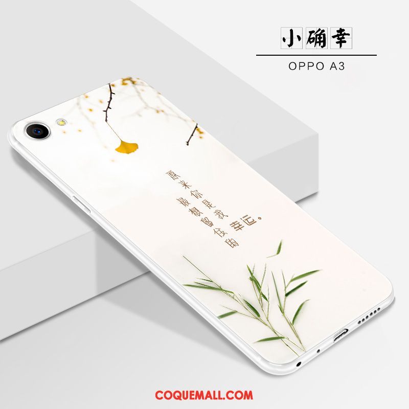 Étui Oppo A3 Silicone Blanc Dessin Animé, Coque Oppo A3 Délavé En Daim Protection