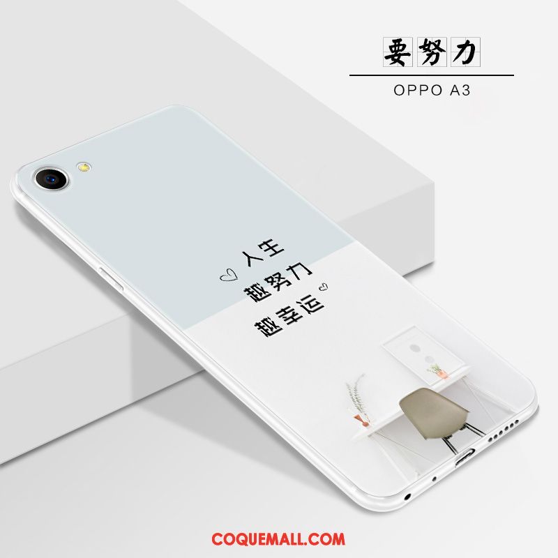 Étui Oppo A3 Silicone Blanc Dessin Animé, Coque Oppo A3 Délavé En Daim Protection