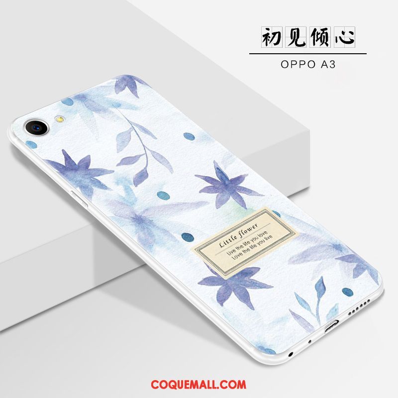 Étui Oppo A3 Silicone Blanc Dessin Animé, Coque Oppo A3 Délavé En Daim Protection