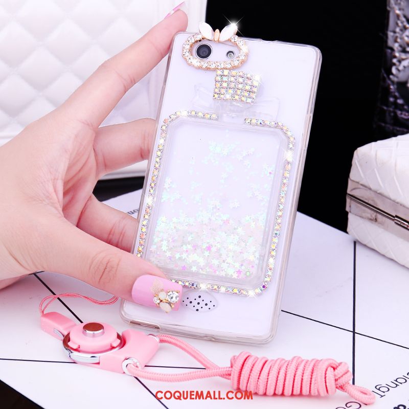 Étui Oppo A31 Fluide Doux Strass Ornements Suspendus, Coque Oppo A31 Rose Téléphone Portable