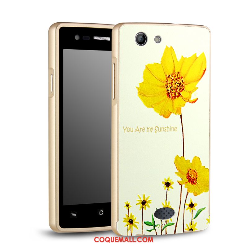 Étui Oppo A31 Jaune Légère Métal, Coque Oppo A31 Téléphone Portable Protection