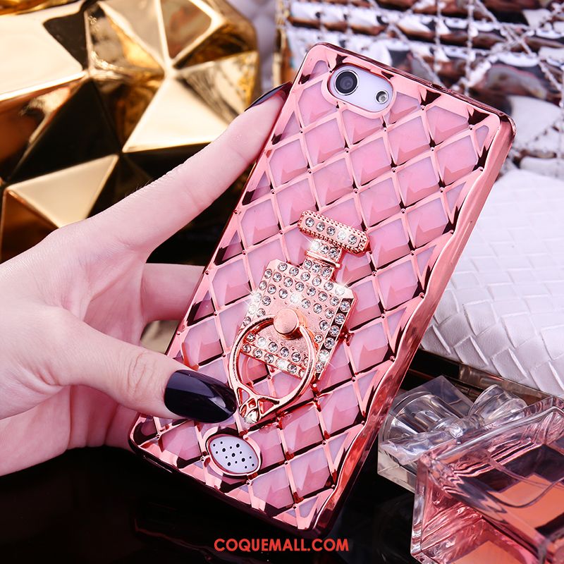 Étui Oppo A31 Mode Or Renard, Coque Oppo A31 Rose Incruster Strass