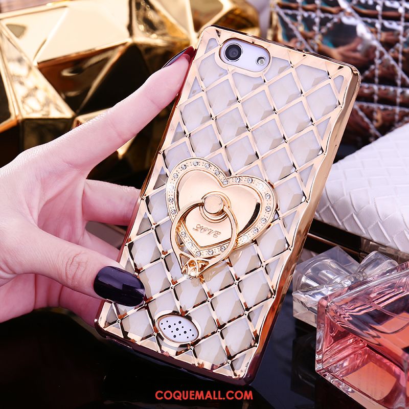 Étui Oppo A31 Mode Or Renard, Coque Oppo A31 Rose Incruster Strass