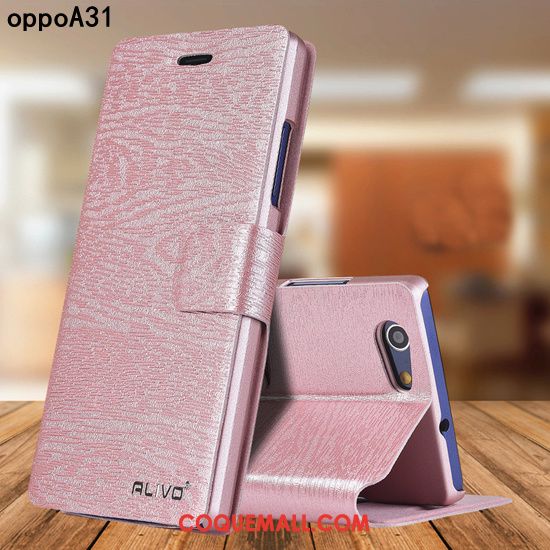 Étui Oppo A31 Tout Compris Incassable Rose, Coque Oppo A31 Protection En Cuir